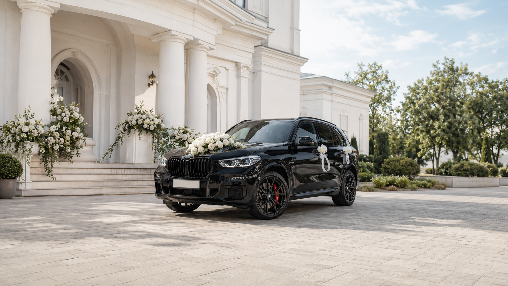 BMW X5 udekorowane do ślubu
