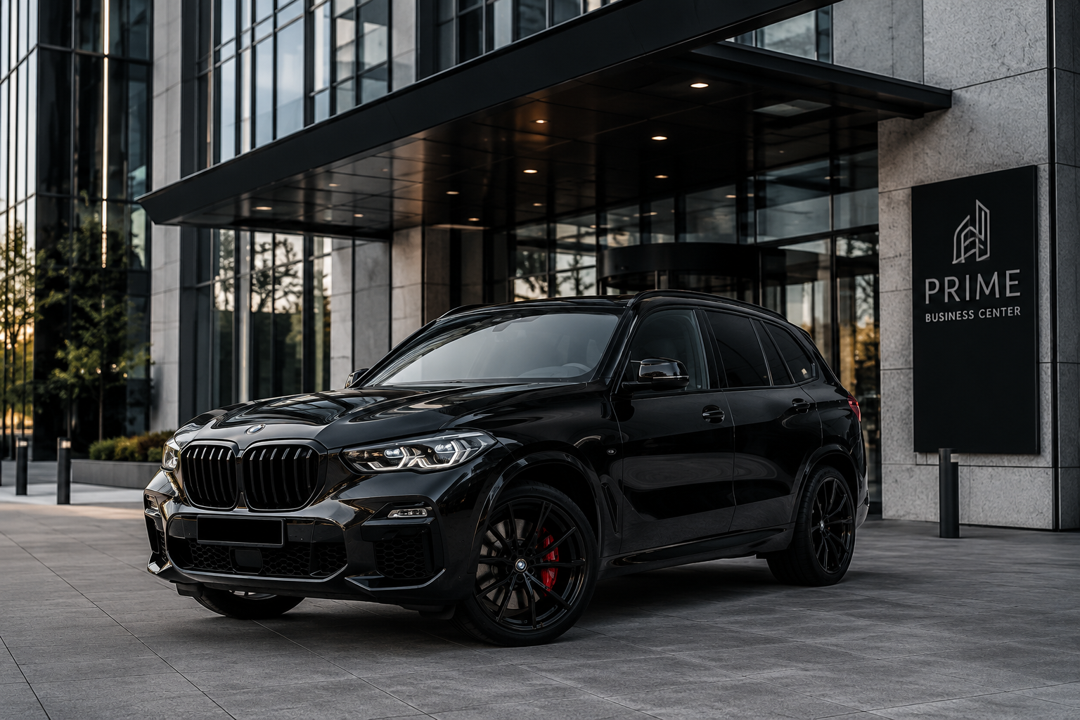 BMW X5 przewóz VIP nocą